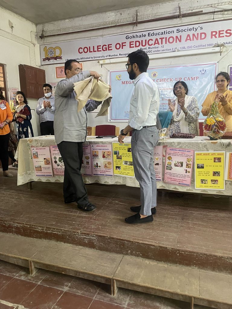 Felicitated at Gokhale Education Society for a talk on ‘Stress Management amongst teachers’, February, 2023